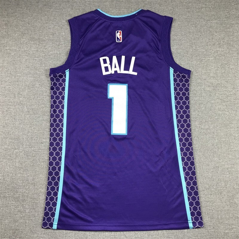 Charlotte Hornets #1 LaMelo Ball Hornets 1 Statement Edition Purple Style 3 Basketball Jersey basketball jersey product view 1