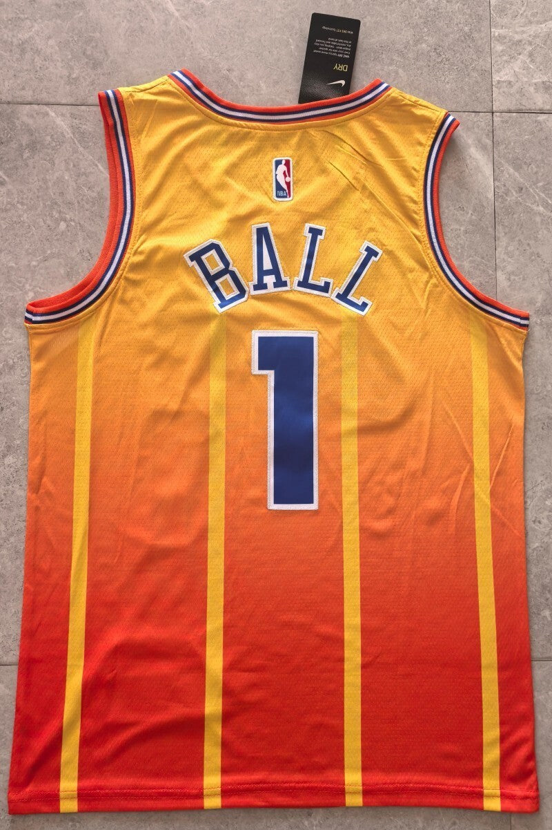 Charlotte Hornets #1 LaMelo Ball Hornets 1# City Edition Yellow Jersey Style 1 Basketball Jersey basketball jersey product view 1