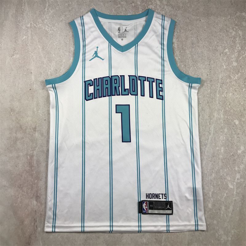 Charlotte Hornets #1 LaMelo Ball Hot Press Hornets 1 White s-xxl Style 2 Basketball Jersey basketball jersey product view 1
