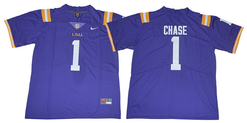 Chase 1 Purple College Football Jersey football jersey product view 1