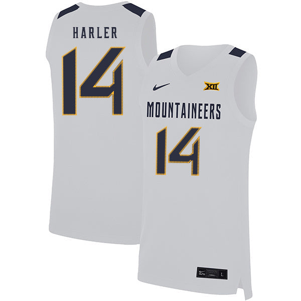 Chase Harler 14 White College Football Jersey football jersey product view 1