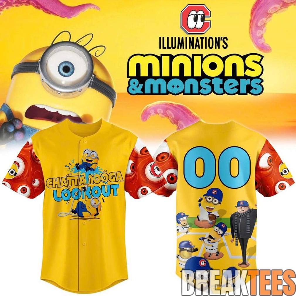 Chattanooga Lookouts x Minions & Monster Baseball Jersey Unisex T-shirt, Sweatshirt, Hoodie, Long Sleeve Tee - T-Shirt, Sweatshirt, Hoodie