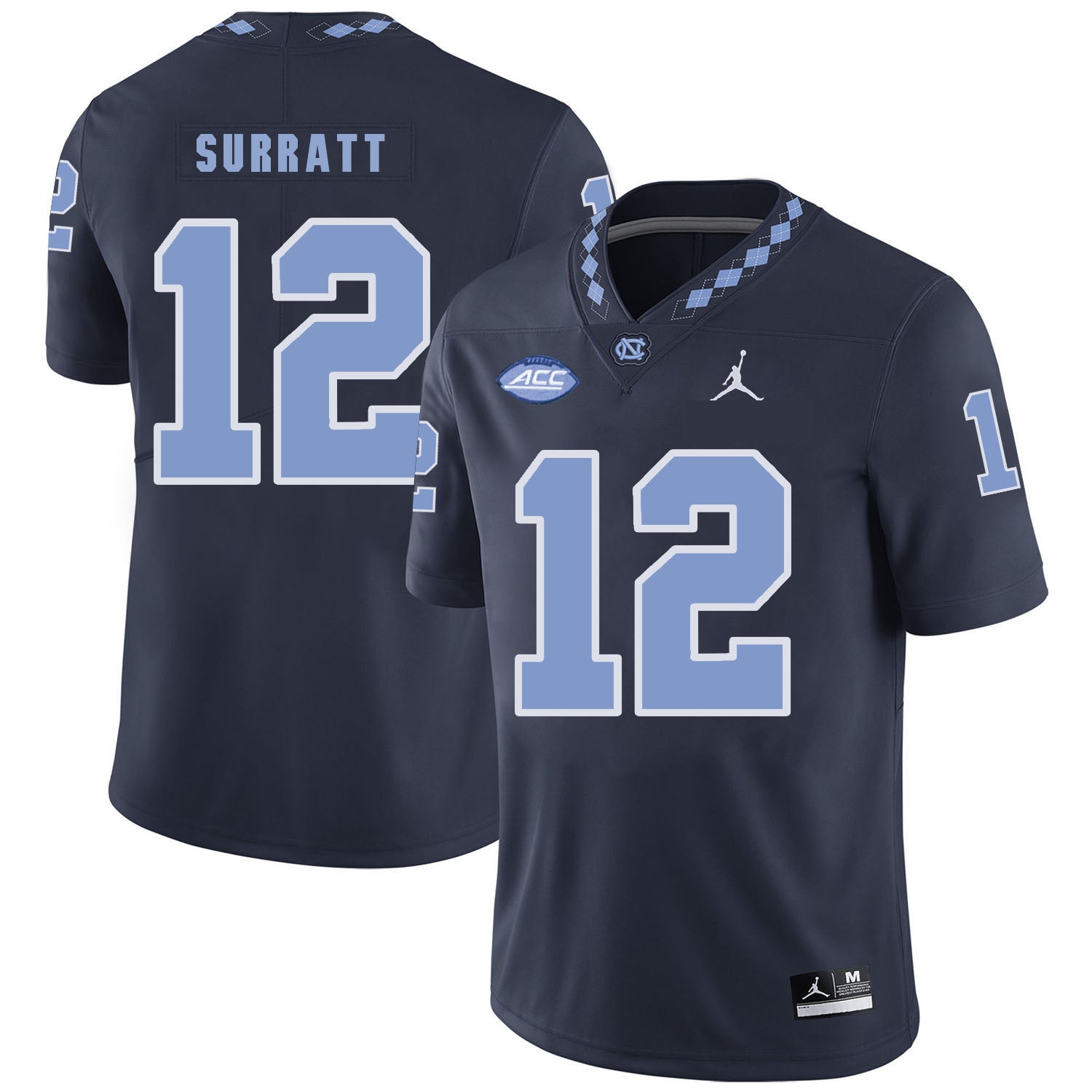 Chazz Surratt 12 Black College Football Jersey football jersey product view 1