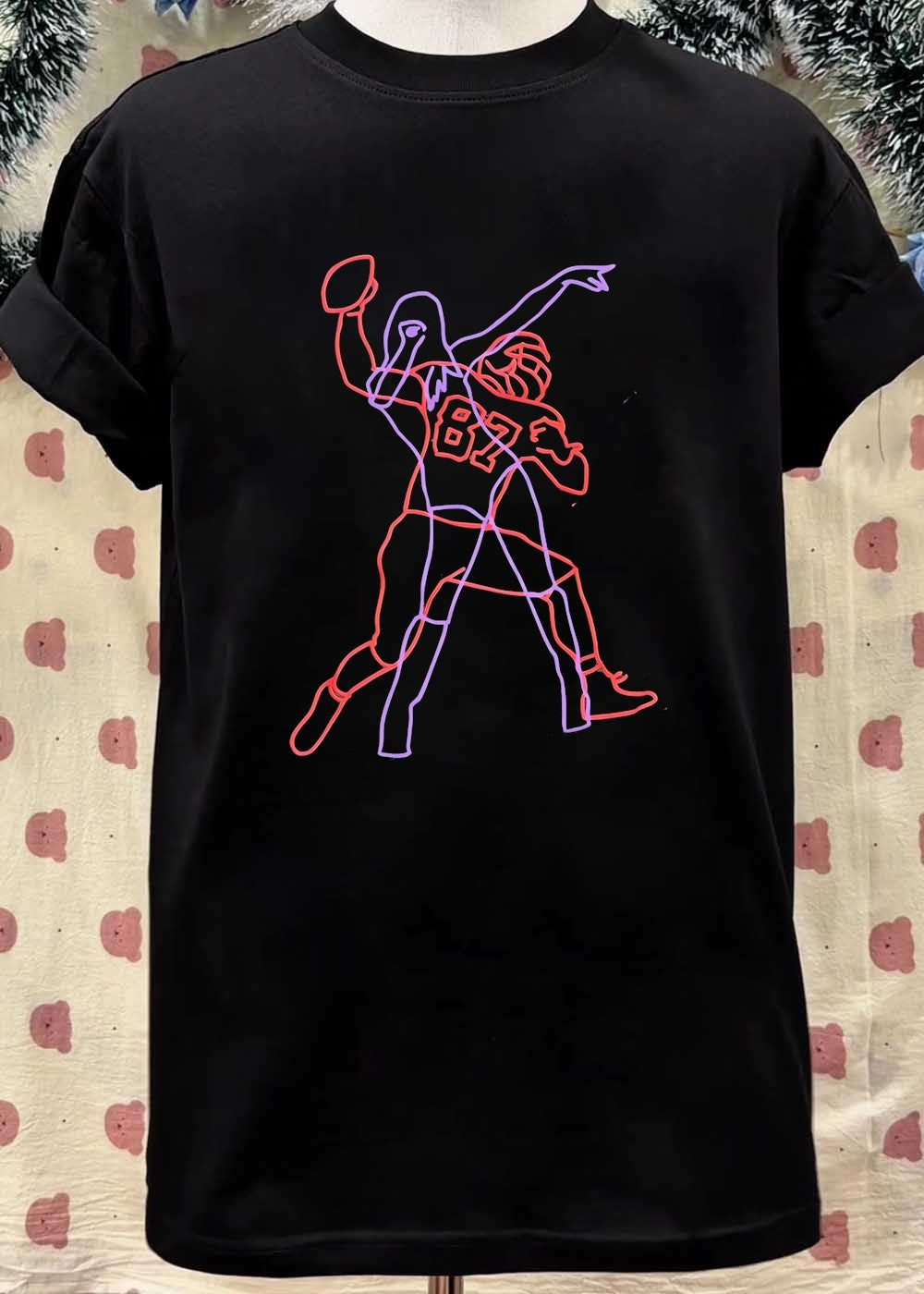 Cheerleader and Football Player 87 Kansas City Chiefs - Adult & Kids T-Shirts, Sweatshirts & Hoodies apparel design preview 5
