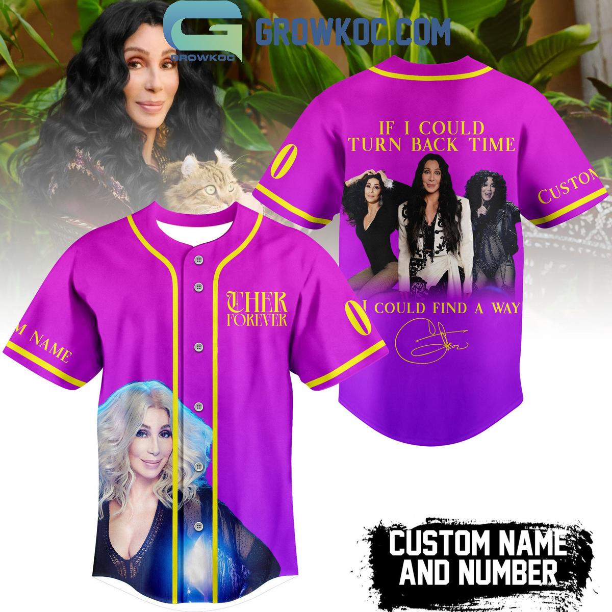 Cher Forever If I Could Turn Back Time Personalized Baseball Jersey baseball jersey product view 1
