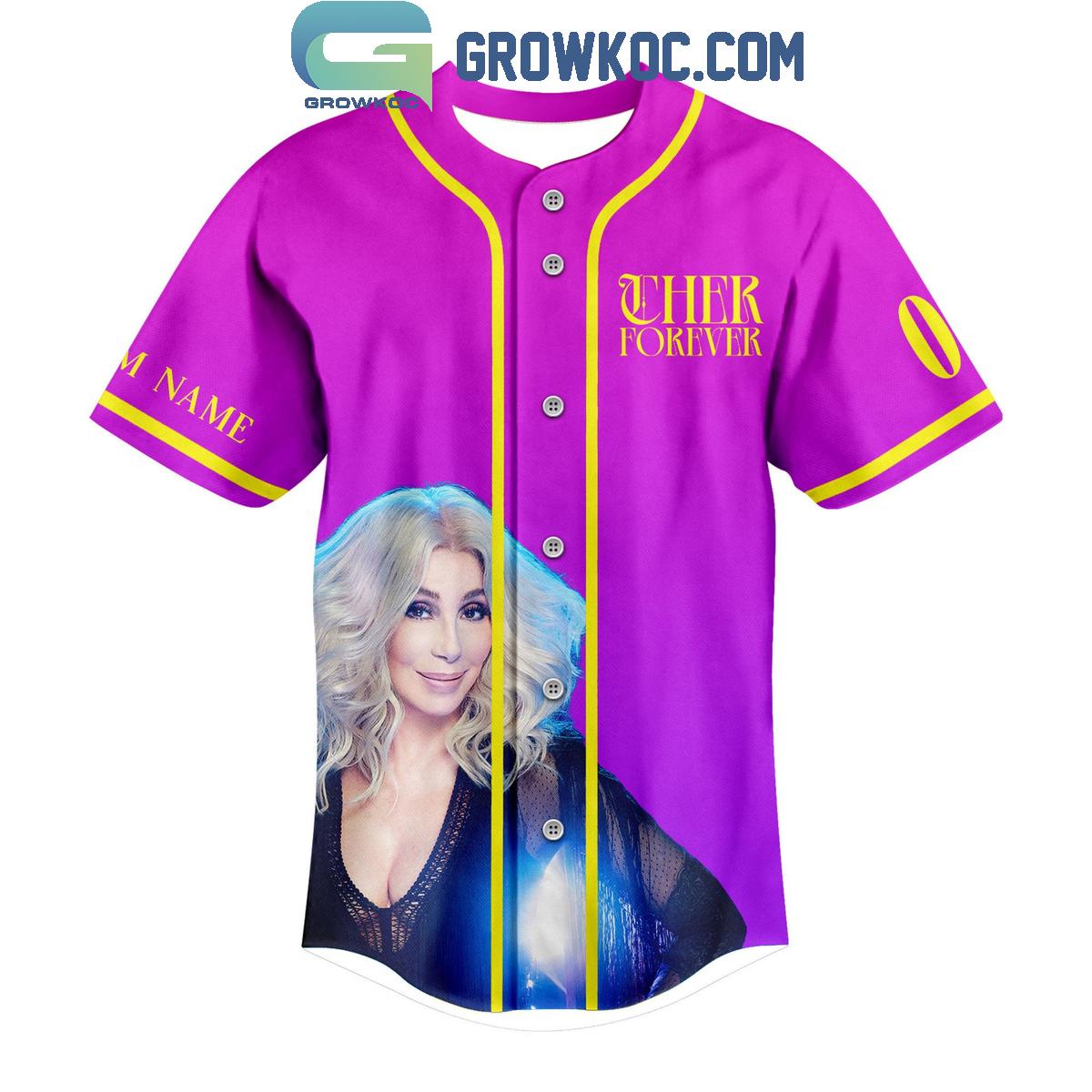 Cher Forever If I Could Turn Back Time Personalized Baseball Jersey baseball jersey product view 2
