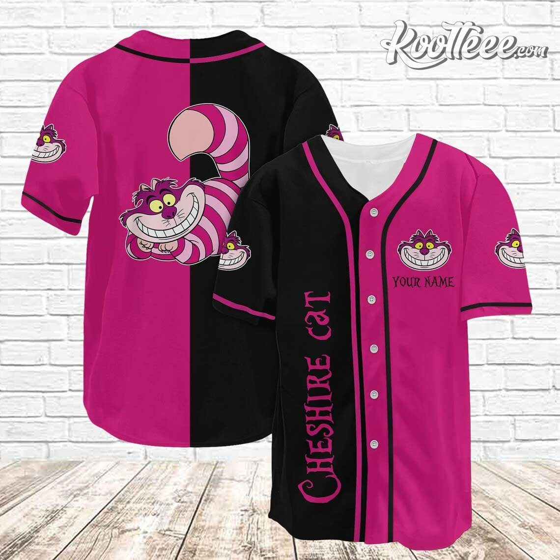 Cheshire Cat Alice In Wonderland Custom Name Baseball Jersey baseball jersey product view 1