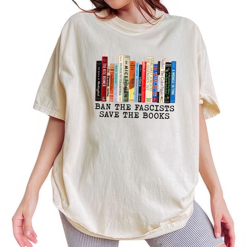 ChicCotton Ban Fascists Save Books Comfort Colors - Adult & Kids T-Shirts, Sweatshirts & Hoodies apparel design preview 1