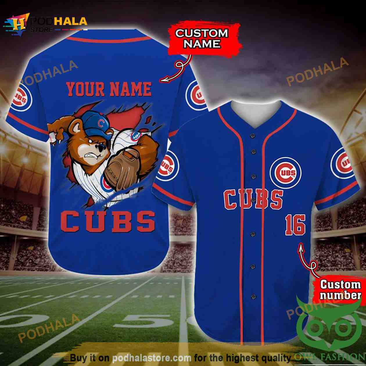 Chicago Cubs 3D Baseball Jersey Personalized Gift, Custom Name Number baseball jersey product view 1