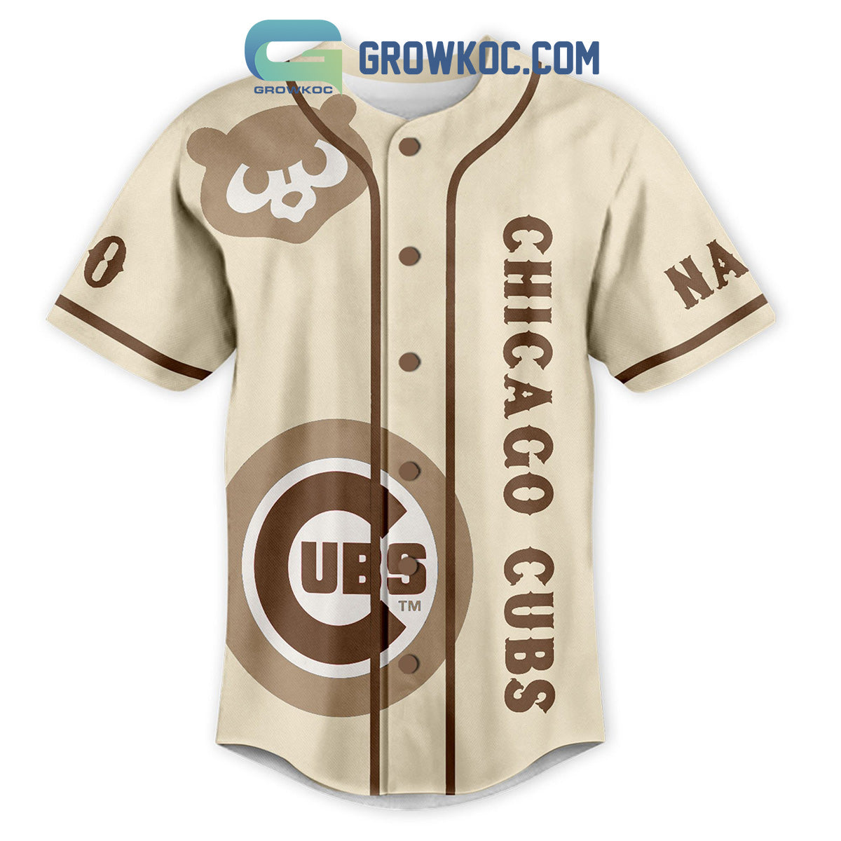 Chicago Cubs Fly The W Palomino Styles Personalized Baseball Jersey baseball jersey product view 2