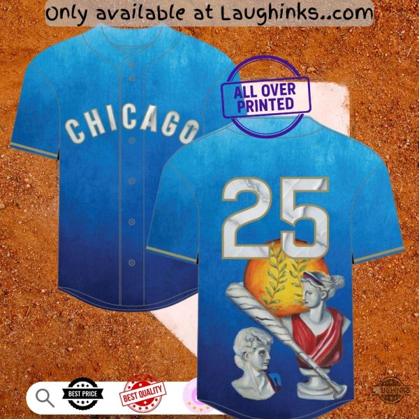 Chicago Cubs Greek Heritage Night 2025 Giveaway Baseball Jersey Shirt August 20 baseball jersey product view 1