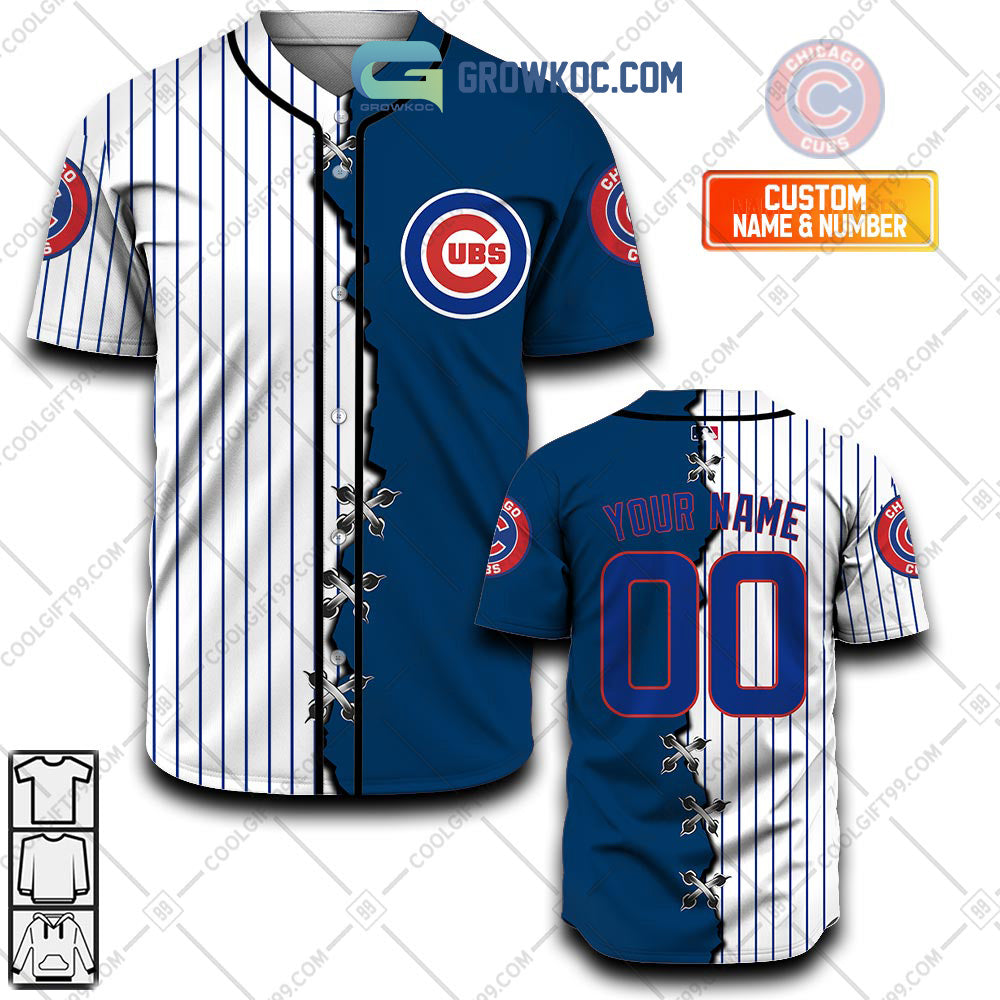 Chicago Cubs MLB Personalized Mix Baseball Jersey baseball jersey product view 1