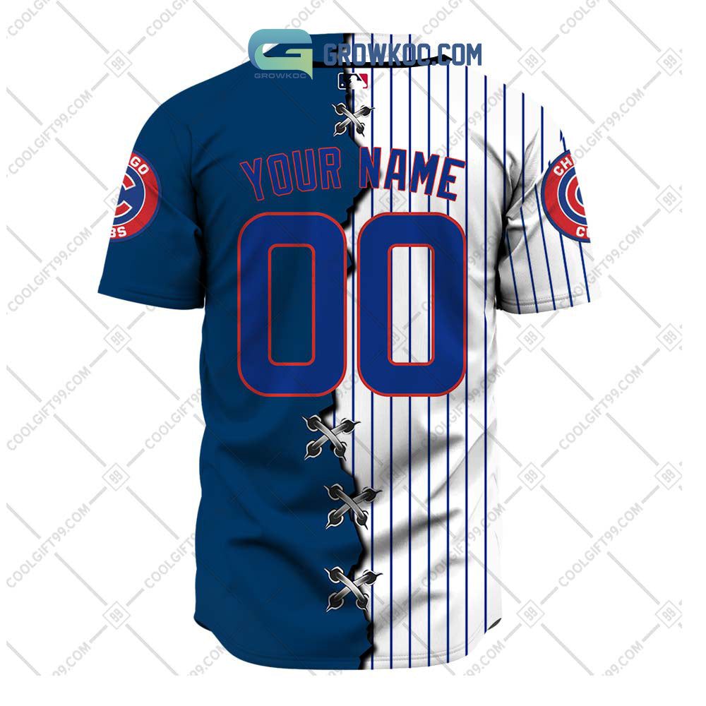Chicago Cubs MLB Personalized Mix Baseball Jersey baseball jersey product view 3