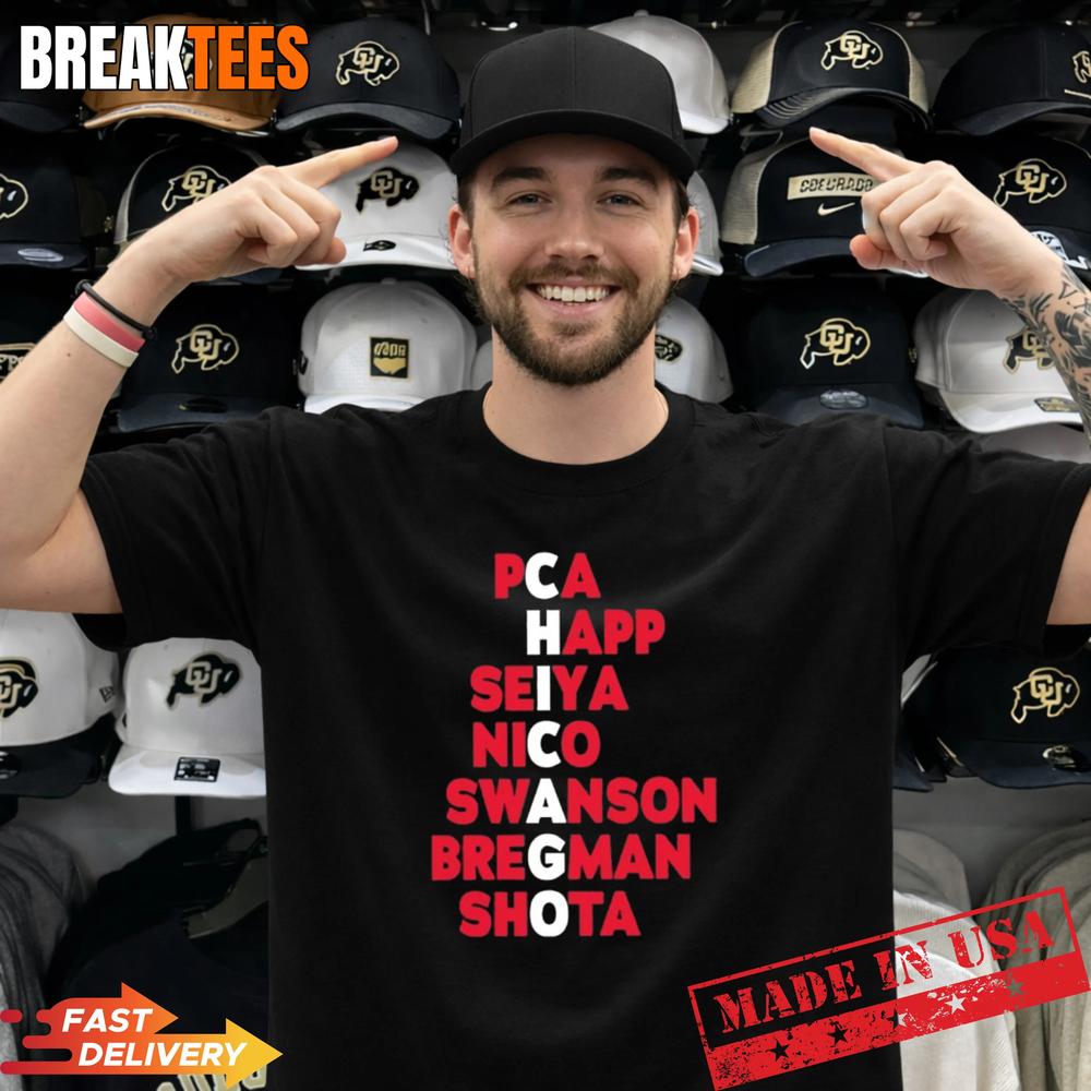 Chicago Cubs player names 2026 PCA Happ Seiya Nico Swanson Bregman Shota Shirt Unisex T-shirt, Sweatshirt, Hoodie, Long Sleeve Tee - T-Shirt, Sweatshirt, Hoodie