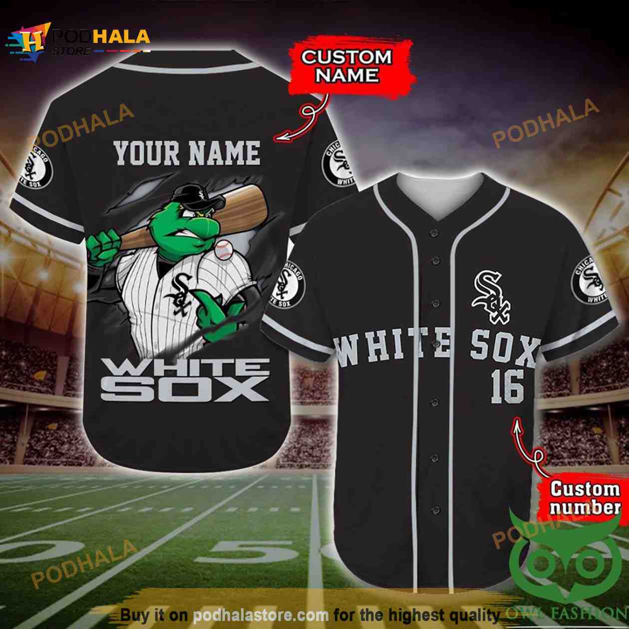 Chicago White Sox 3D Baseball Jersey Personalized Gift, Custom Name Number baseball jersey product view 1