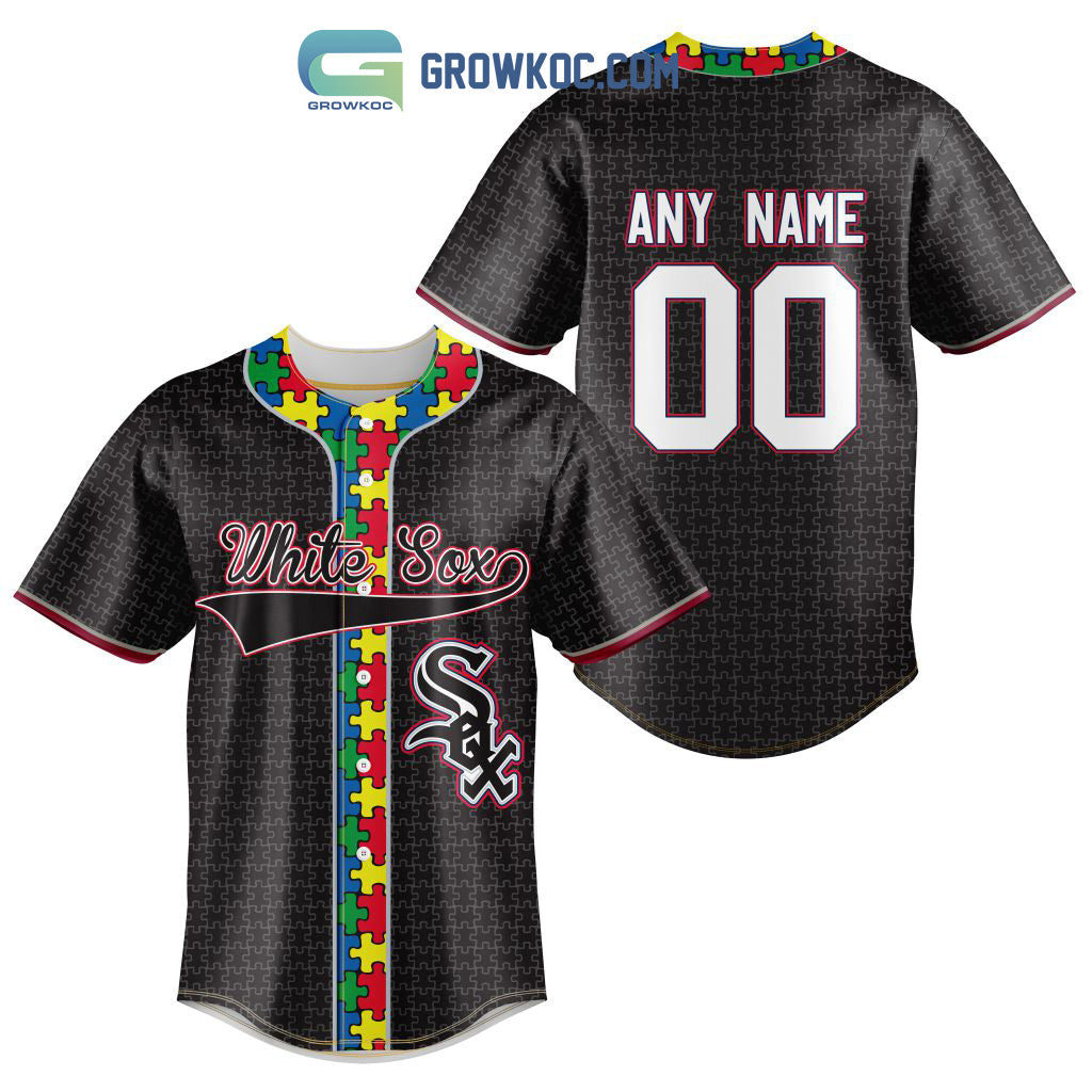 Chicago White Sox MLB Fearless Against Autism Personalized Baseball Jersey baseball jersey product view 1