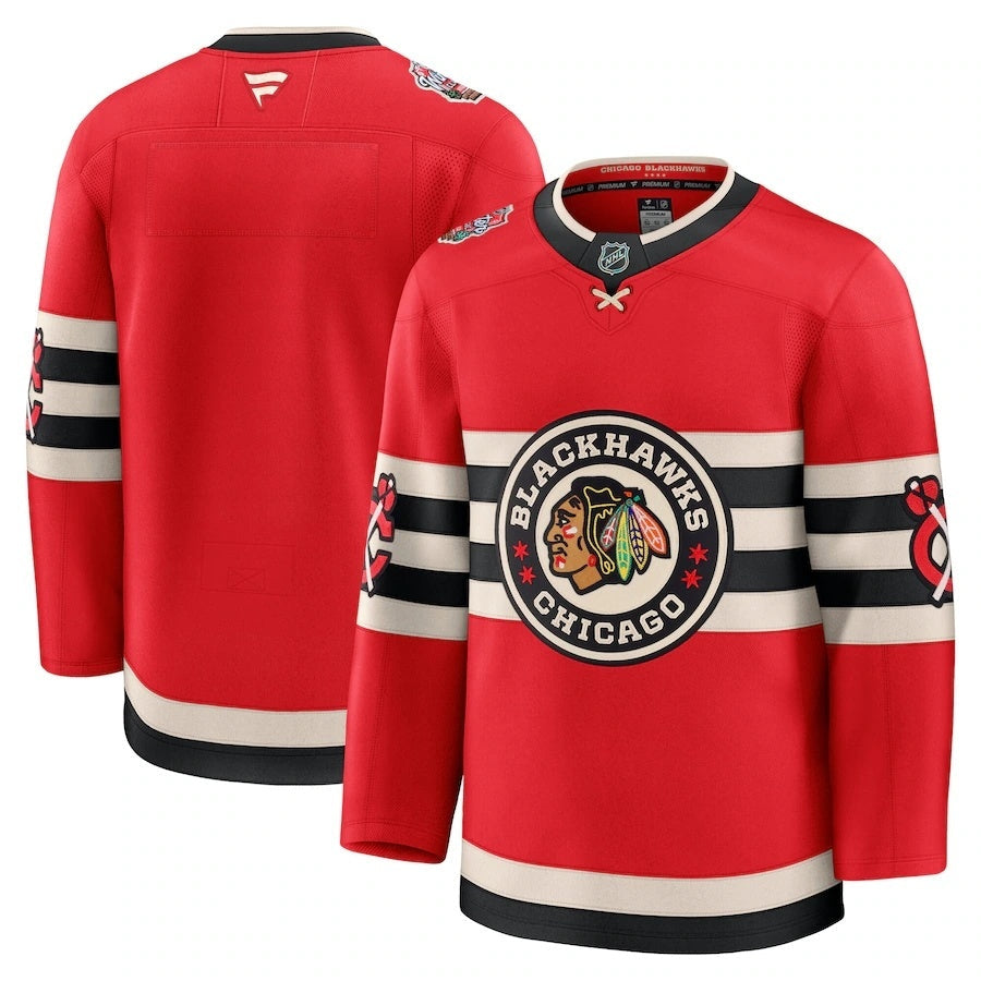 Chicago Blackhawks Fanatics 2025 NHL Winter Classic Premium Jersey - Red Hockey Jersey hockey jersey product view 1