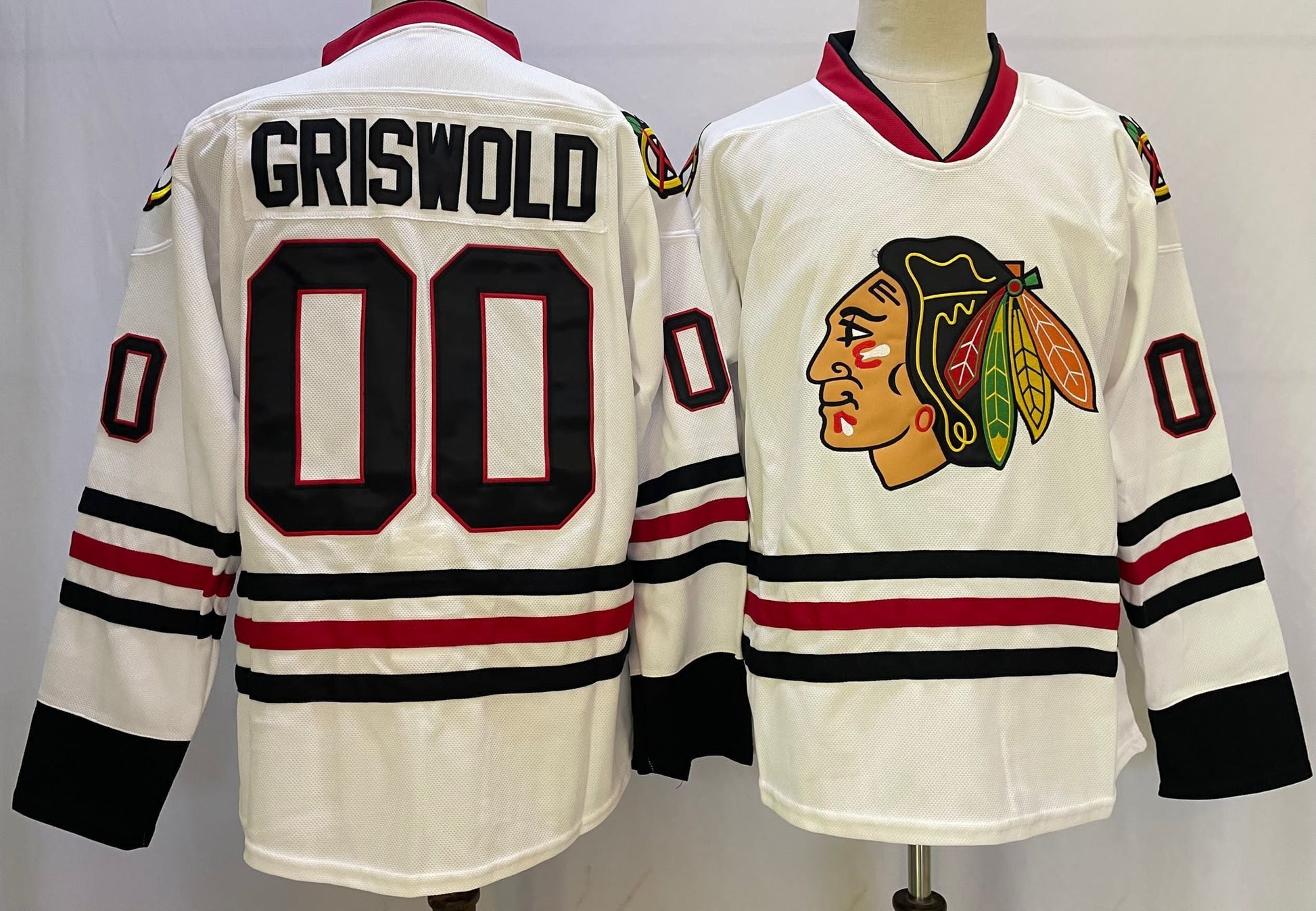 Chicago Blackhawks #00 Clark Griswold Style 1 Hockey Jersey hockey jersey product view 1