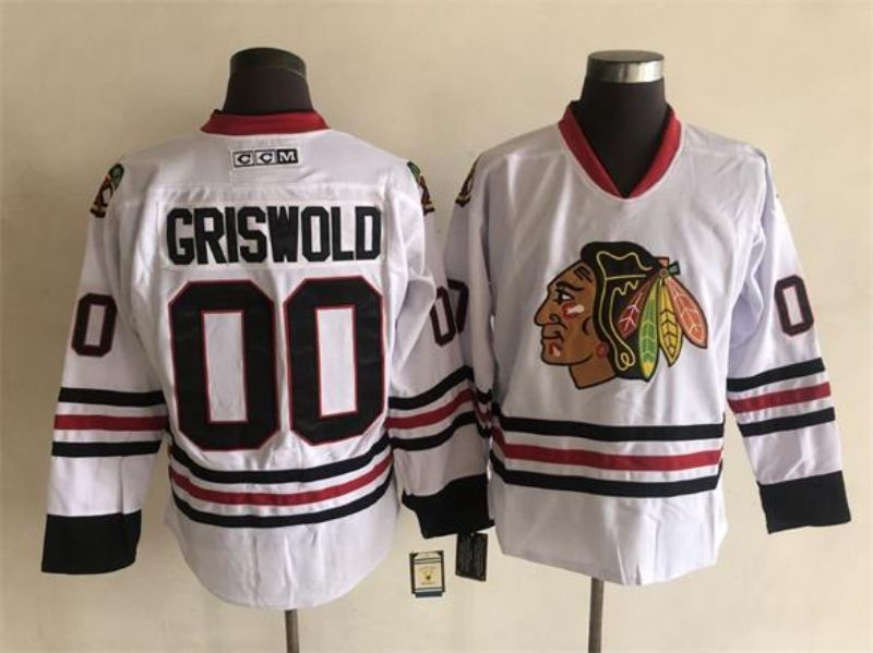 Chicago Blackhawks #00 Clark Griswold Style 2 Hockey Jersey hockey jersey product view 1