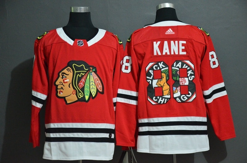 Chicago Blackhawks #88 Patrick Kane Fashion Print Edition Hockey Jersey hockey jersey product view 1