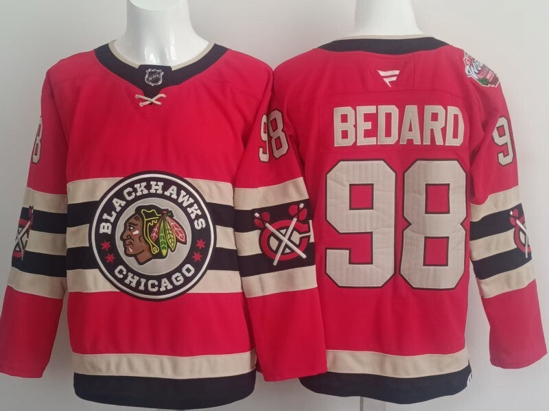 Chicago Blackhawks #98 Connor Bedard Blackhawks Style 5 Hockey Jersey hockey jersey product view 1