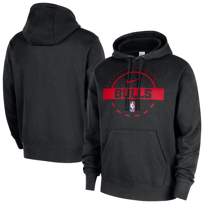 Chicago Bulls Black 2025 26 Practice Club Pullover Hoodie Basketball Jersey basketball jersey product view 1