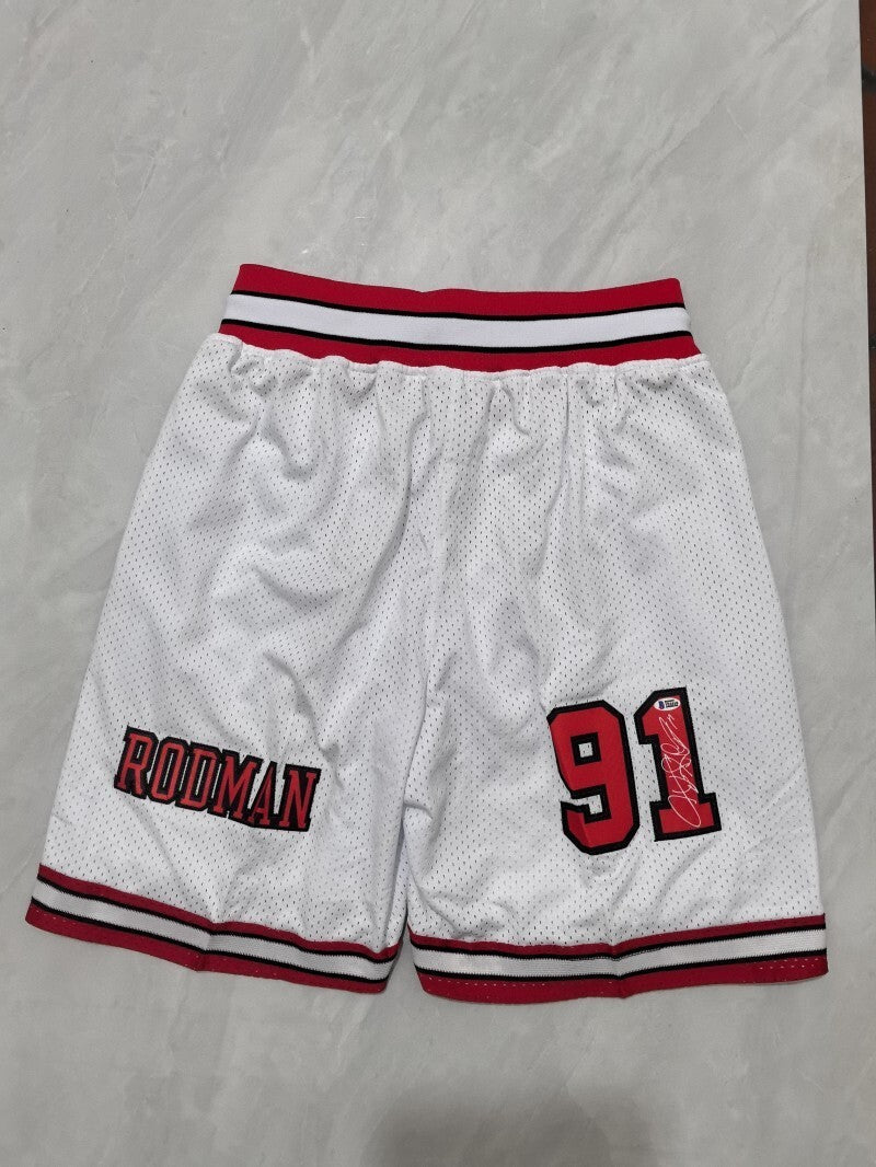 Chicago Bulls Bulls Retro White 91 # Shorts (2)_[1] Basketball Jersey basketball jersey product view 1