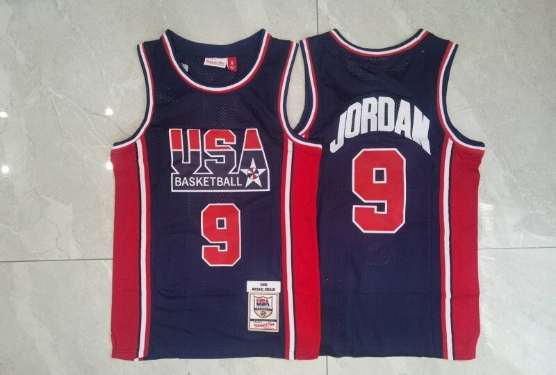 Chicago Bulls #23 Dream Team 9 Retro Navy Basketball Jersey basketball jersey product view 1
