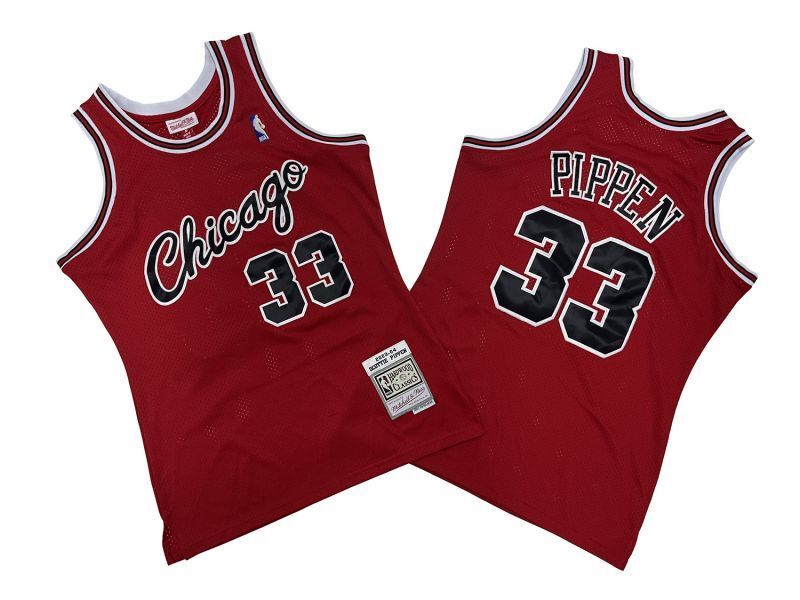 Chicago Bulls #33 Scottie Pippen Bulls 33 # Red Chicago Edition 03-04 Season Mitchell Retro Jersey -- Scottie . Pippen Style 1 basketball jersey product view 1