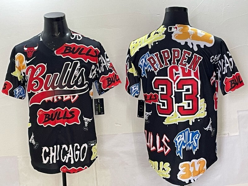 Chicago Bulls #33 Scottie Pippen nba Adult Basketball Jersey basketball jersey product view 1
