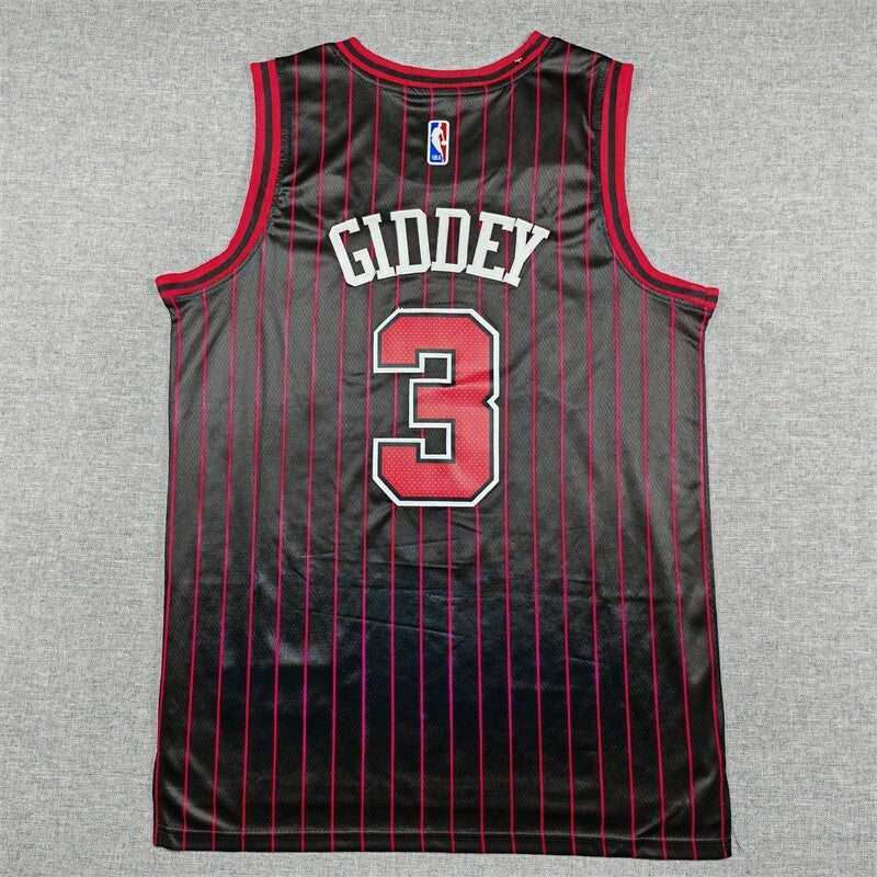 Chicago Bulls #3 Josh Giddey 26 Bulls 3 Black Style 3 Basketball Jersey basketball jersey product view 1