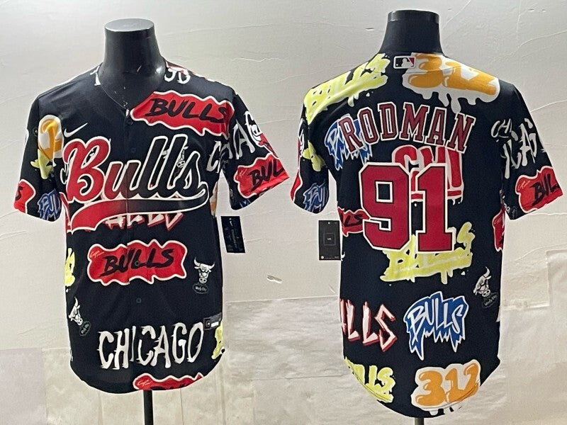 Chicago Bulls #91 Dennis Rodman nba Bulls Special Edition Basketball Jersey basketball jersey product view 1