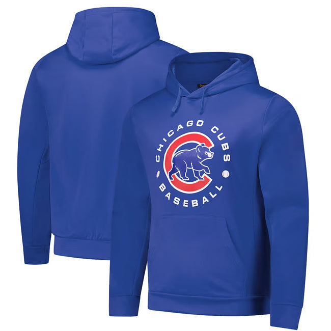 Chicago Cubs Blue Dunbrooke Champion Pullover Hoodie Baseball Jersey baseball jersey product view 1