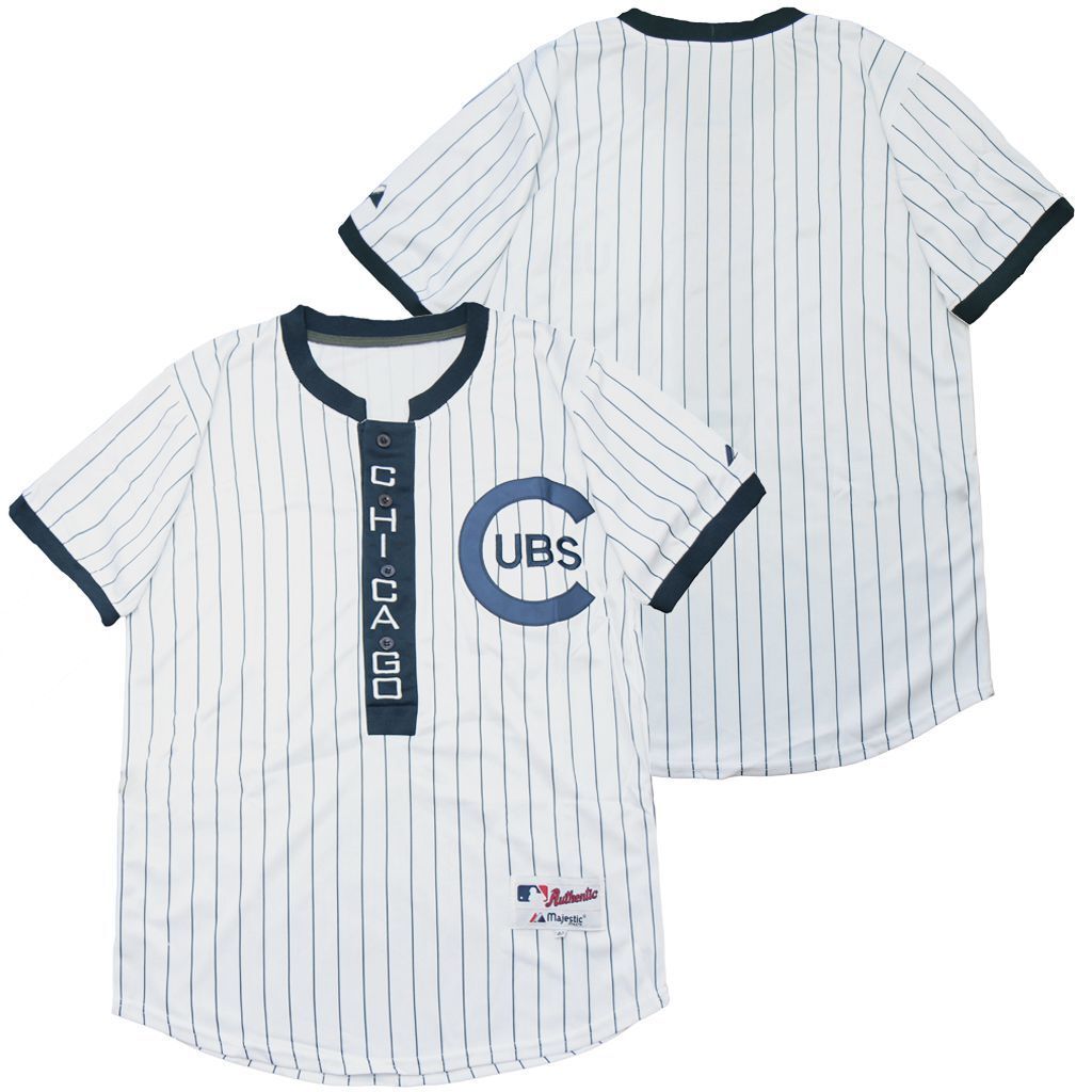 Chicago Cubs Cubs Blank White Blue 1909 Inverted Baseball Jersey baseball jersey product view 1