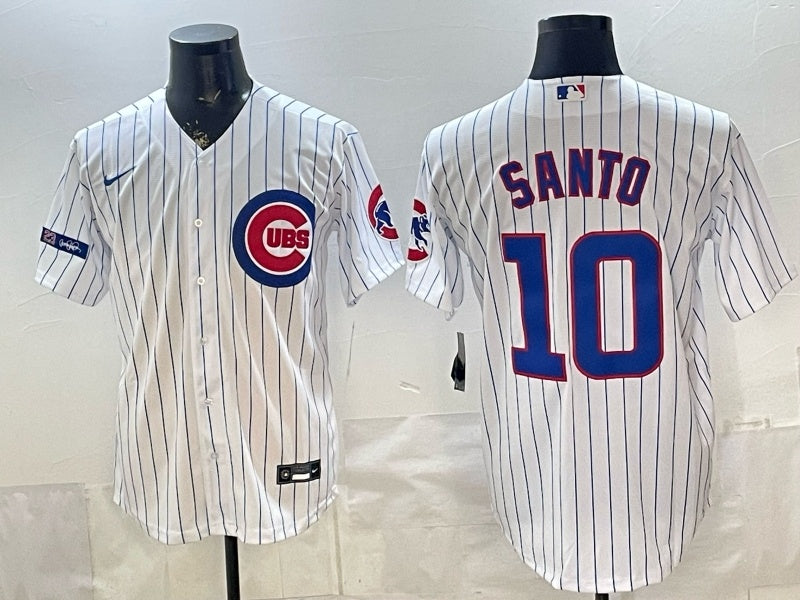 Chicago Cubs #10 Ron Santo Cubs Adult Baseball Jersey baseball jersey product view 1