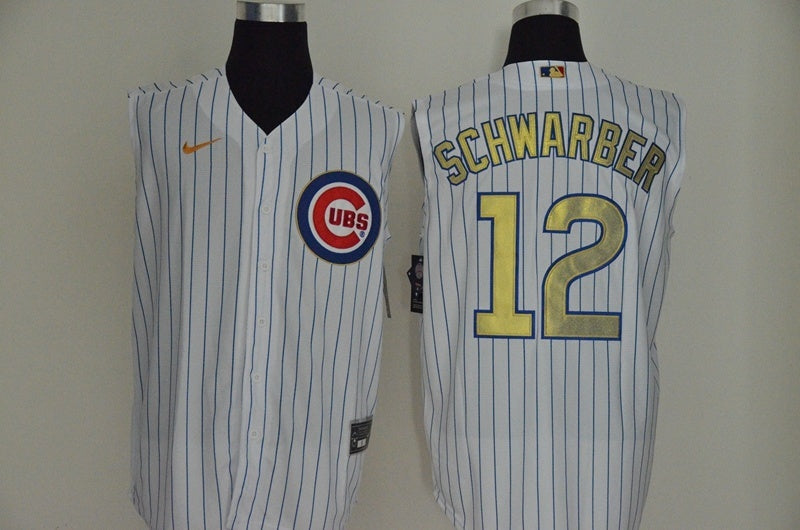 Chicago Cubs #12 Kyle Schwarber Baseball Jersey baseball jersey product view 1