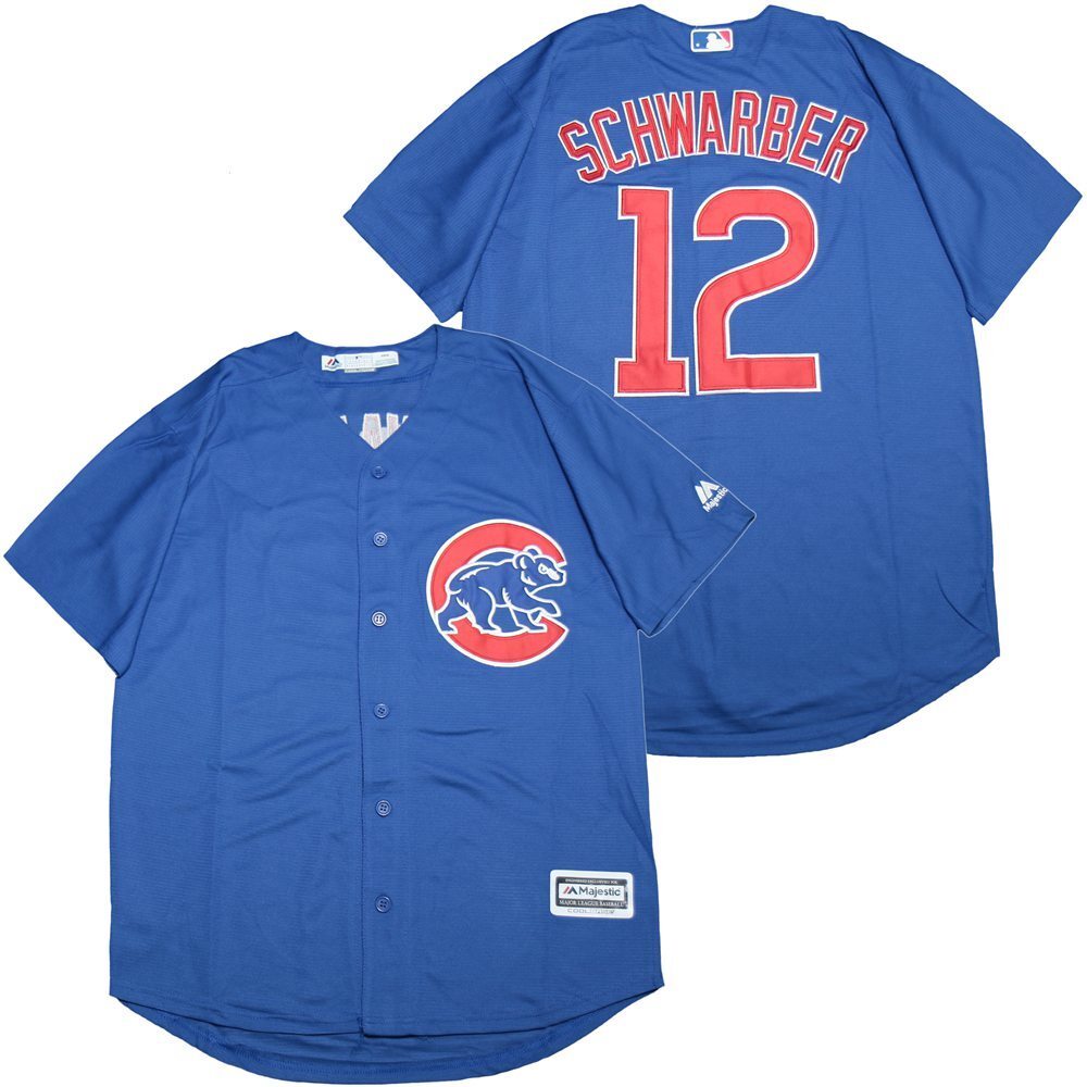 Chicago Cubs #12 Kyle Schwarber Cubs 12 Blue Fan Baseball Jersey baseball jersey product view 1