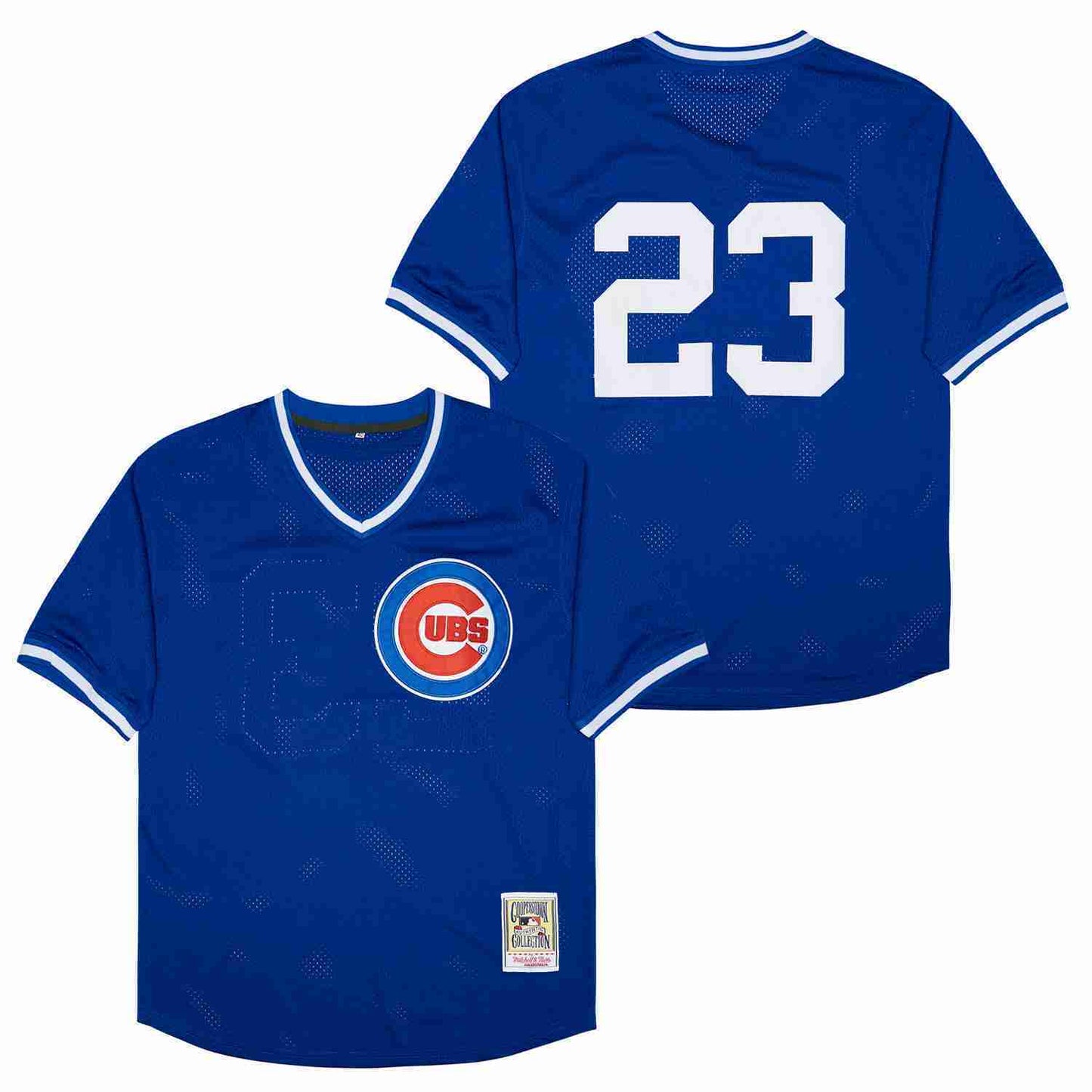 Chicago Cubs #23 Ryne Sandberg Cubs 23 Blue Pullover BP Edition Retro Baseball Jersey baseball jersey product view 1