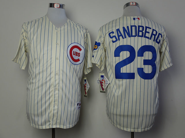 Chicago Cubs #23 Ryne Sandberg Cubs 23 Off-White 1969 Inverted Baseball Jersey baseball jersey product view 1