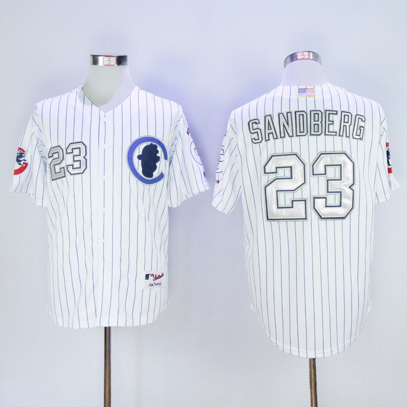 Chicago Cubs #23 Ryne Sandberg Cubs 23 White Retro Baseball Jersey baseball jersey product view 1