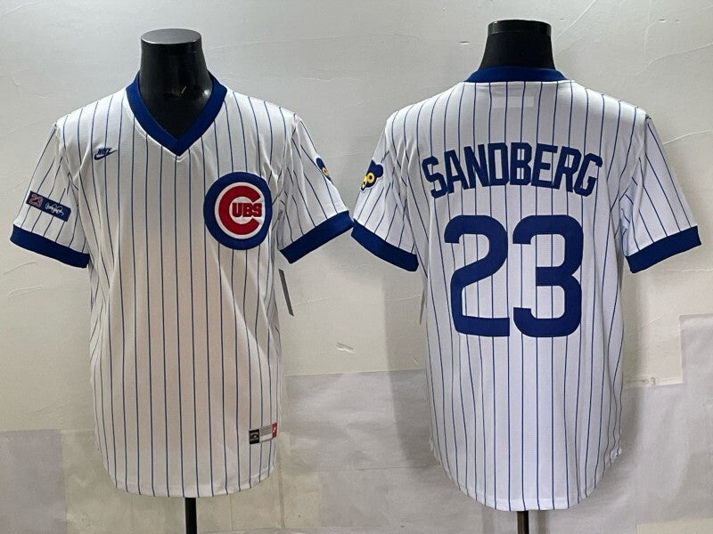 Chicago Cubs #23 Ryne Sandberg Cubs Retro Adult Style 10 Baseball Jersey baseball jersey product view 1