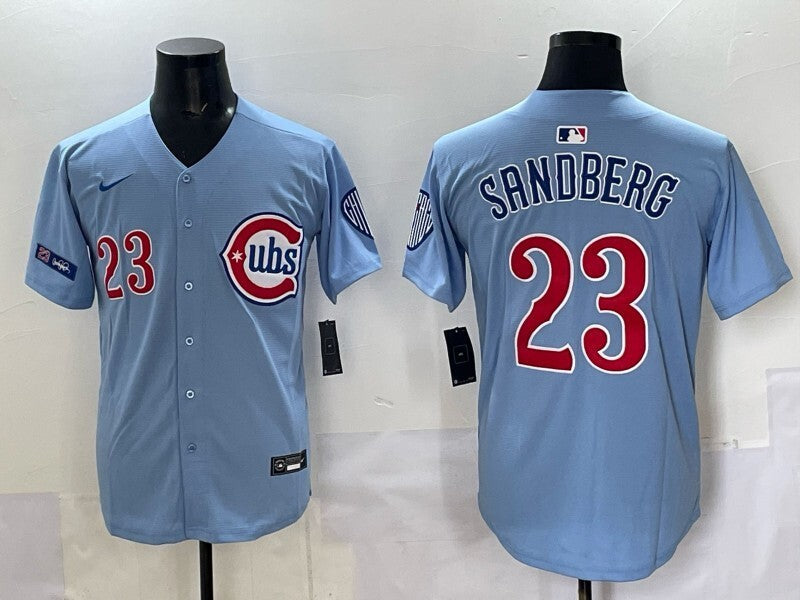 Chicago Cubs #23 Ryne Sandberg Cubs Retro Adult Style 3 Baseball Jersey baseball jersey product view 1