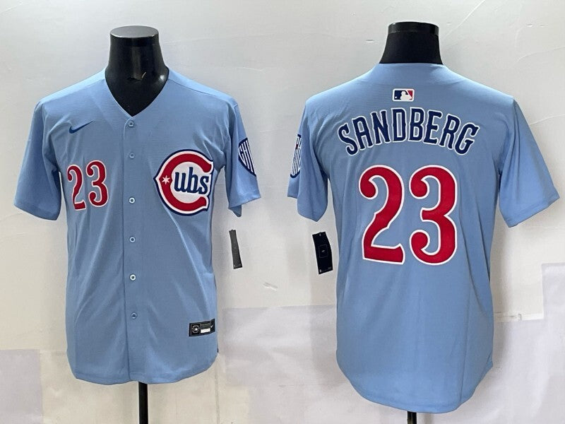 Chicago Cubs #23 Ryne Sandberg Cubs Retro Adult Style 4 Baseball Jersey baseball jersey product view 1