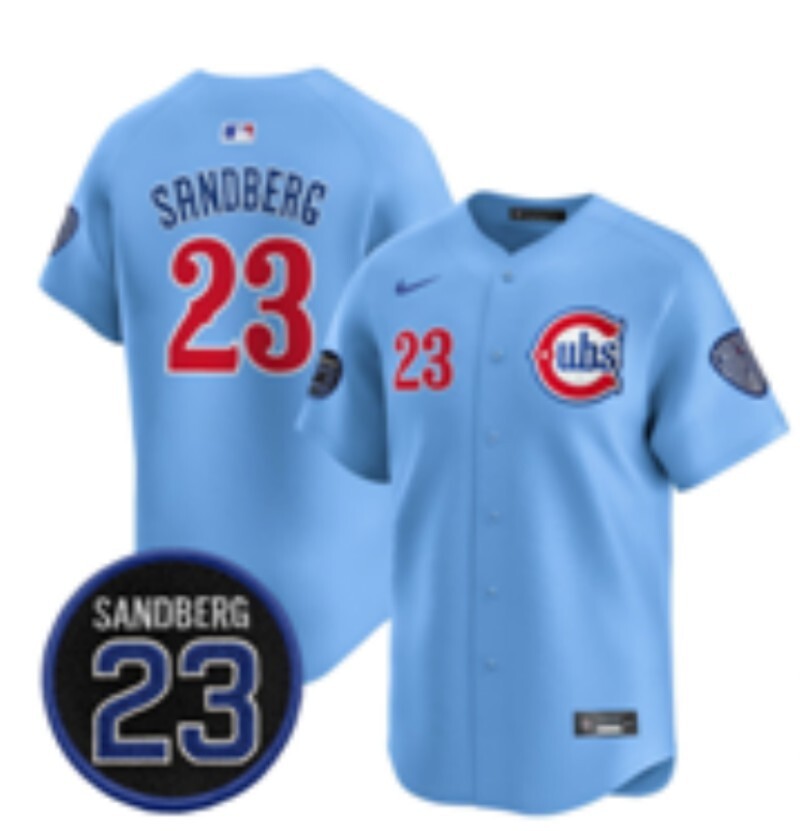 Chicago Cubs #23 Ryne Sandberg Cubs Retro Adult Style 6 Baseball Jersey baseball jersey product view 1