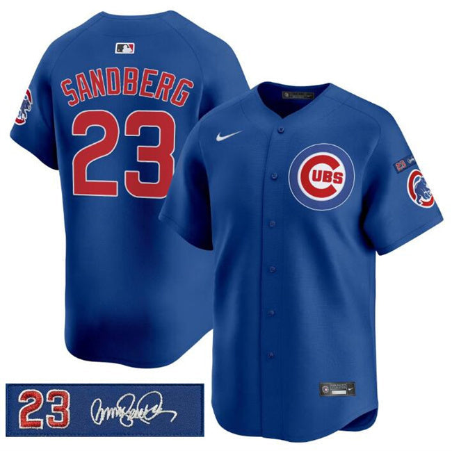 Chicago Cubs #23 Ryne Sandberg Royal 'Ryne Sandberg Tribute' Vapor Limited V3 Baseball Jersey baseball jersey product view 1