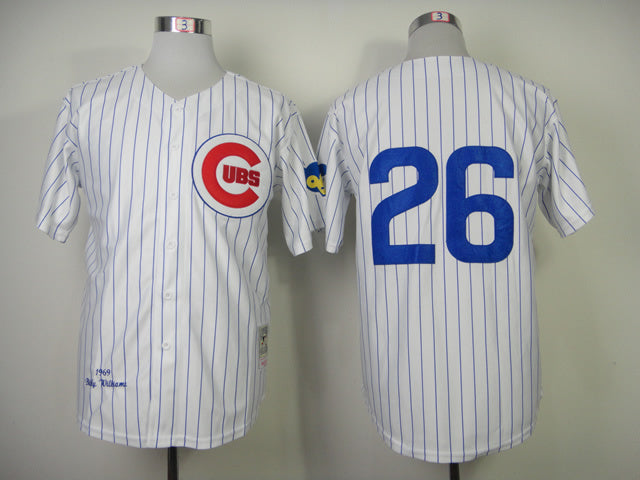 Chicago Cubs #26 Cubs 26 White 1969 Retro Baseball Jersey baseball jersey product view 1