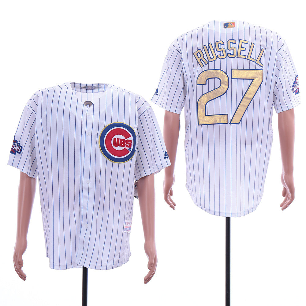 Chicago Cubs #27 Addison Russell Baseball Jersey baseball jersey product view 1