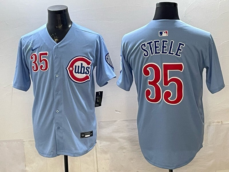 Chicago Cubs #35 Justin Steele Cubs Adult Baseball Jersey baseball jersey product view 1