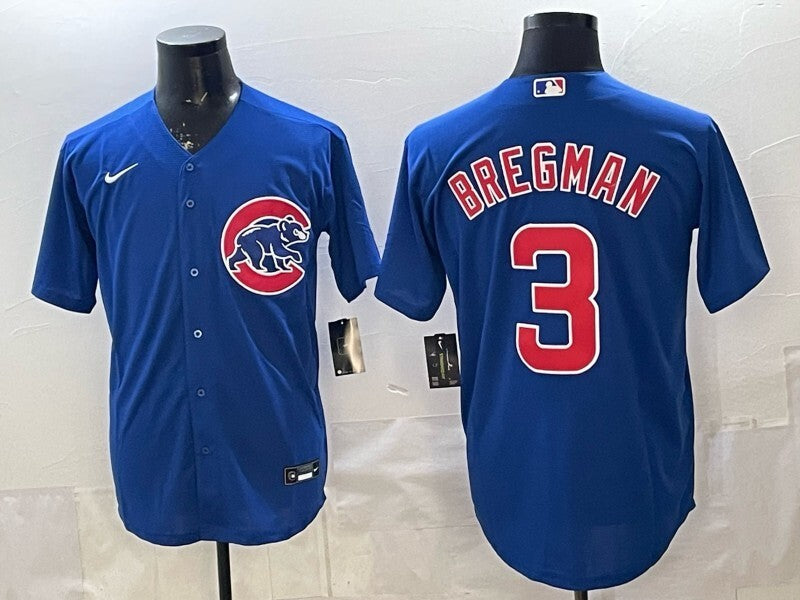 Chicago Cubs #3 Alex Bregman Cubs Adult Style 3 Baseball Jersey baseball jersey product view 1