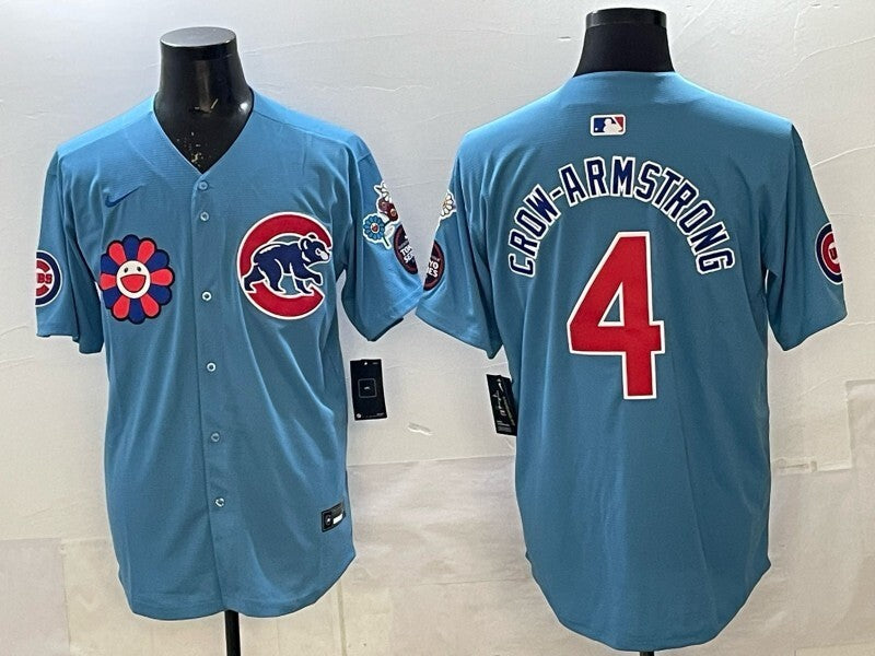 Chicago Cubs #4 Pete Crow-Armstrong Cubs With Edition Adult Baseball Jersey baseball jersey product view 1
